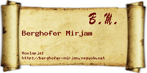 Berghofer Mirjam névjegykártya